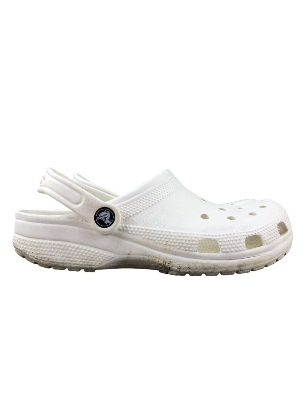 Crocs Unisex Size M5 W7 Classic White Closed Toe Slip On Rubber Slingback Clogs